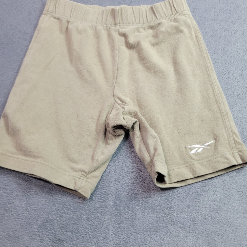 Reebok Vintage Mens Tan Cotton Lycra Athletic‎ Shorts Made in USA Small L1147